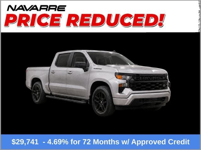 2024 Chevrolet Silverado 1500 Custom in Sterling Gray Metallic — front three-quarter view