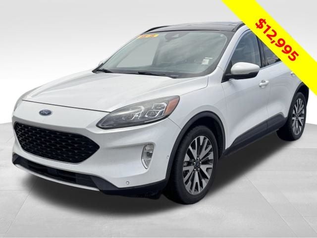 2020 Ford Escape Titanium in White Metallic — front three-quarter view